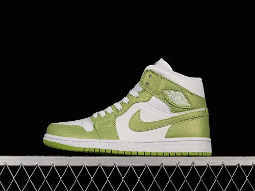 All categories Air Jordan Jordan series basketball shoes Air Jordan 1 Mid G version pure original Air Jordan 1 Mid SE "Green Python" AJ1 Joe 1 Green Snake DV2959-113